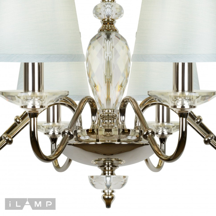 Подвесная люстра iLamp Dolce Vita P2345-8 Никель+голубой