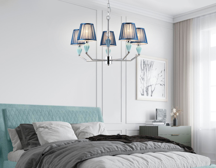 Подвесная люстра с абажуром и декором из керамики Ambrella light LH75061