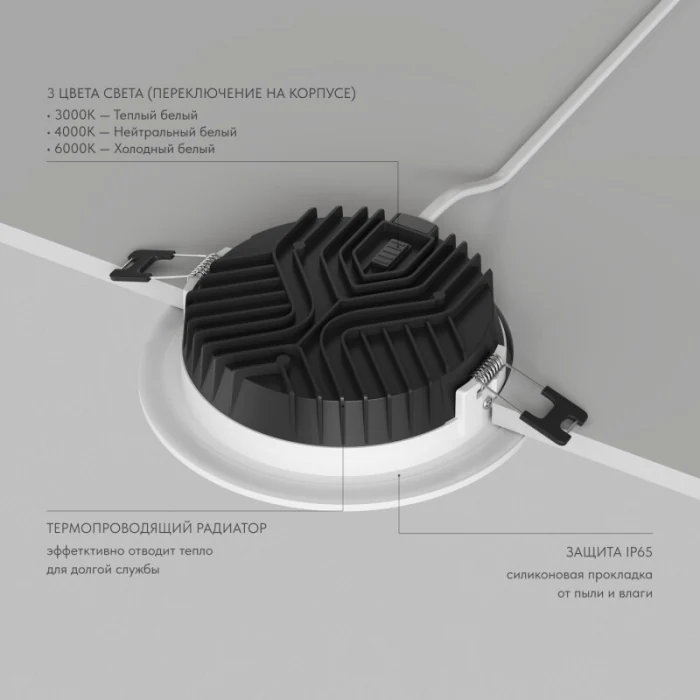 Встраиваемый светильник Denkirs Versa DK2462-WH