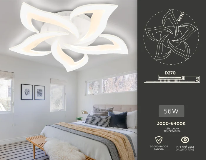 Потолочный светодиодный светильник с пультом Ambrella light FA4471