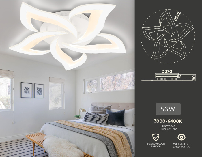 Потолочный светодиодный светильник с пультом Ambrella light FA4471