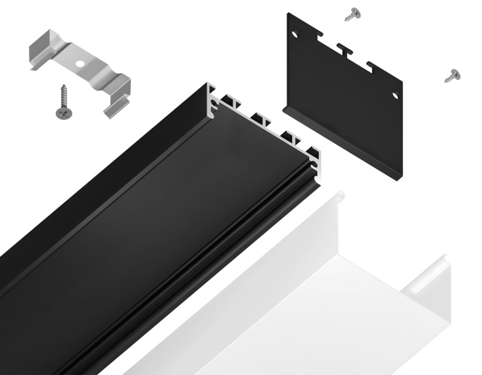 Алюминиевый профиль накладной/подвесной ILLUMINATION AMBRELLA LIGHT GP3070BK