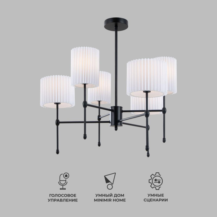 Люстра на штанге Eurosvet Notturno 60162/6 черный Smart