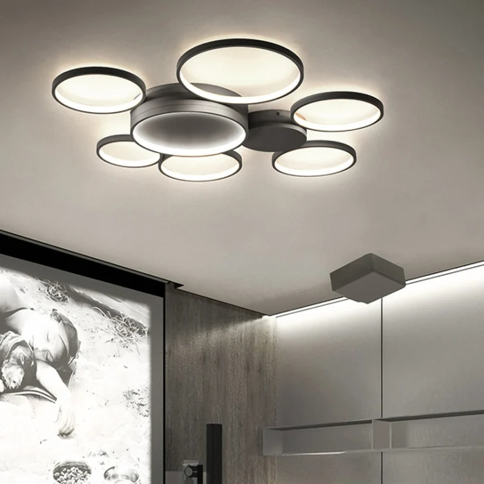 Потолочная люстра в виде колец TWINE 7 rings White ImperiumLoft