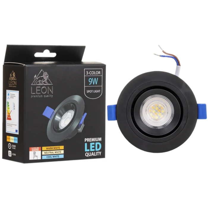 Встраиваемый светильник Leon LE-SPR-BL-9W 3000K&4000К&6500K