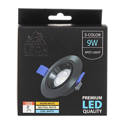 Встраиваемый светильник Leon LE-SPR-BL-9W 3000K&amp;4000К&amp;6500K