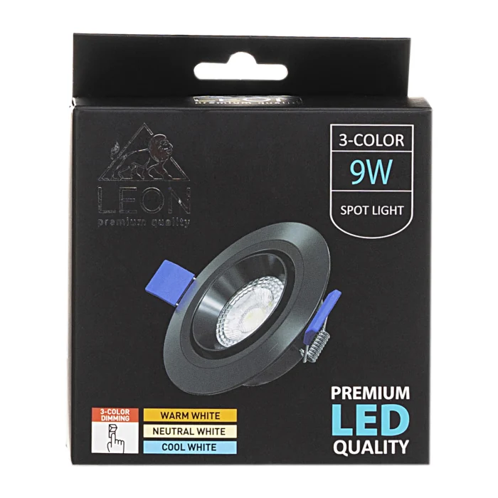 Встраиваемый светильник Leon LE-SPR-BL-9W 3000K&4000К&6500K