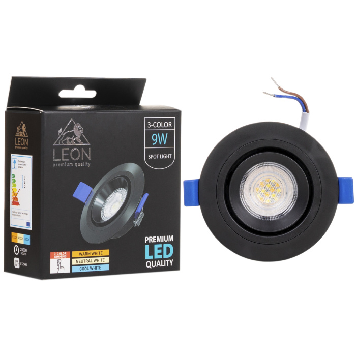 Встраиваемый светильник Leon LE-SPR-BL-9W 3000K&4000К&6500K