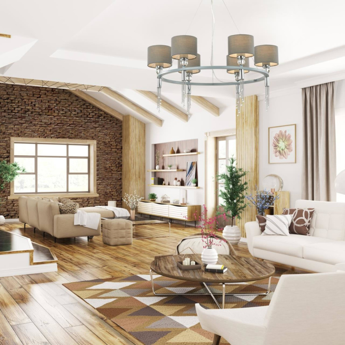 Люстра 4515/6 NEOCLASSI LN21 116 хром, серый Люстра E27 6*60W 220V SANTIAGO