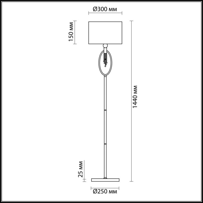 Торшер 4516/1F NEOCLASSI LN21 119 античная латунь, черный Торшер E27 60W 220V SANTIAGO