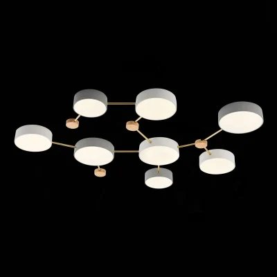 Светильник потолочный Золотистый, Светлое дерево/Белый, Серый LED 8*16,5W 4000K SLE600102-08