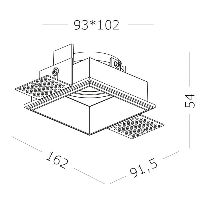Светильник встраиваемый Черный GU10 1*50W IP20 L91,5xW91,5xH5,2 220V Без ламп ST262.418.01