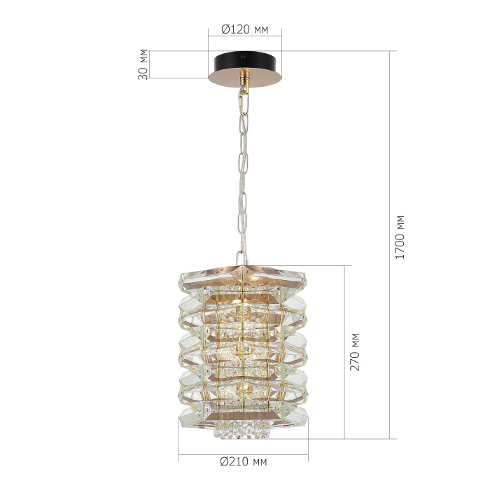 Светильник подвесной ST-Luce медь/прозрачный E14 1*40W SL6137.203.01