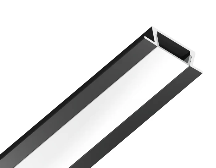 Алюминиевый профиль встраиваемый 21.5*6.8 для светодиодной ленты до 11мм Ambrella light GP1001BK