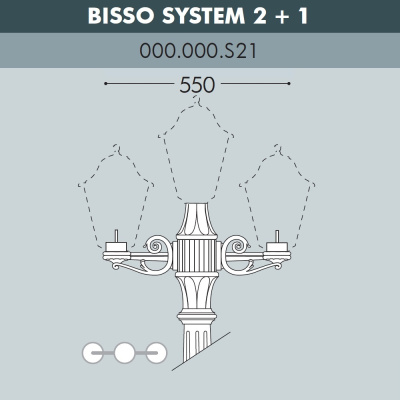 Консоль для паркового фонаря FUMAGALLI BISSO SYS 2L+1  000.000.S21.A0