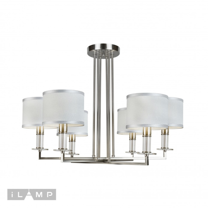 Потолочная люстра iLamp Domino 61240/6 Никель+серый
