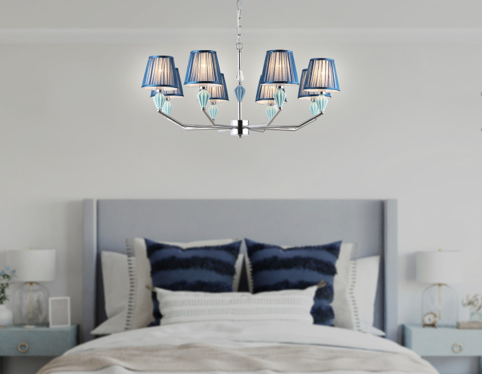 Подвесная люстра с абажуром и декором из керамики Ambrella light LH75063