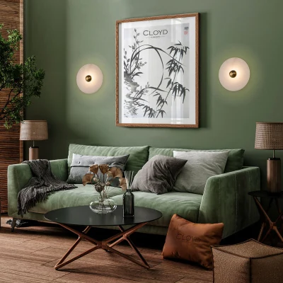 Бра Cloyd AXIOM-A W1 / Ø30 см - алебастр - латунь (арт.20332)