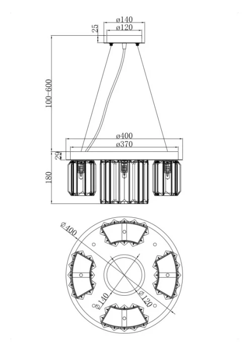 Подвесная люстра Colline MAYTONI MOD083PL-04CH