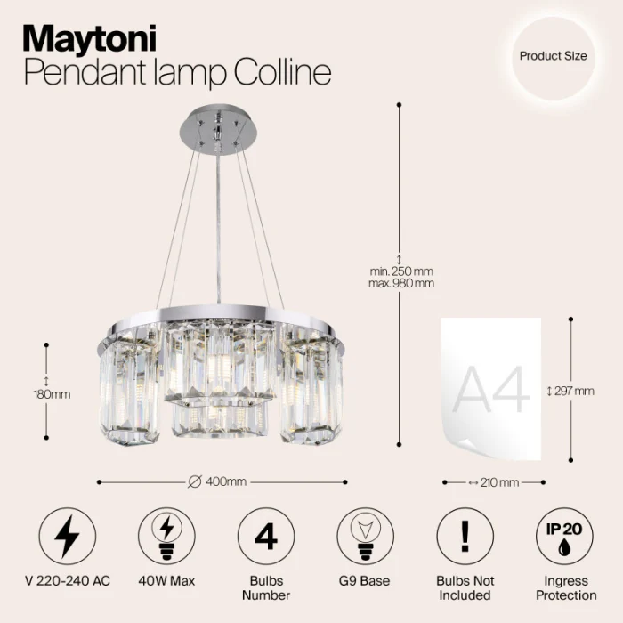 Подвесная люстра Colline MAYTONI MOD083PL-04CH