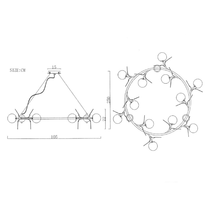 Кольцевая люстра MATISSE R D105 ImperiumLoft