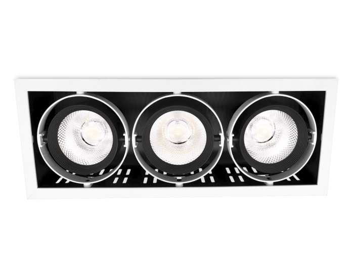 Карданный встраиваемый светодиодный светильник Ambrella light T813 BK/CH 3*12W 4200K