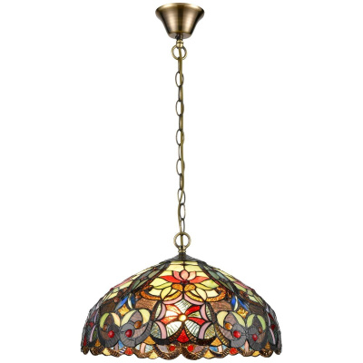 825-806-02 Люстра подвесная Бронза/Разноцветный E27 2*60W