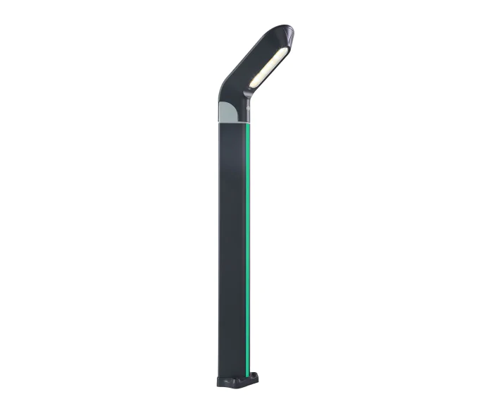 Светильник уличный Линден серый с солнечной батареей w10*24 h80 Led 10W (3000K) Декоративная подсветка зеленая. Kink Light 09200-F,16(07)