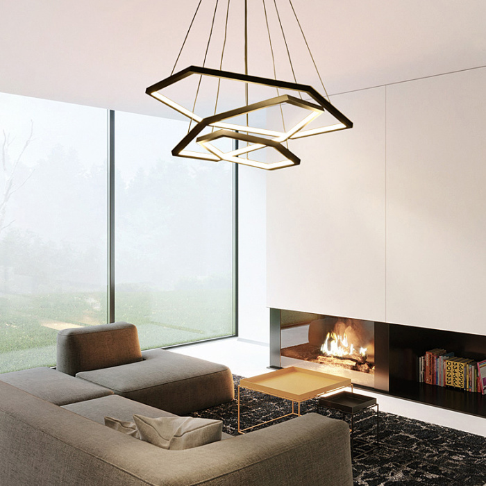 Подвесная люстра OCTANT D40+60+80 Black ImperiumLoft