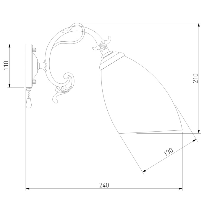 Бра Eurosvet Ariele 22010/1 античная бронза