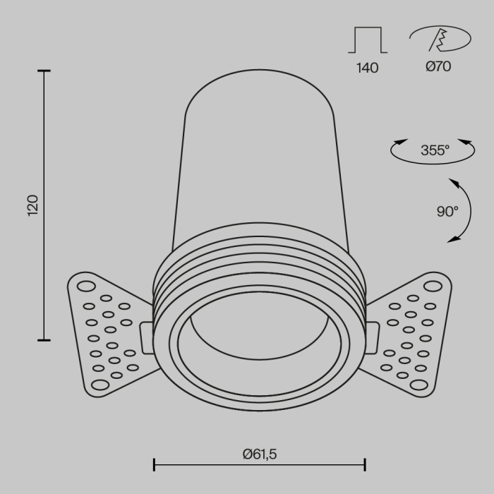 Встраиваемый светильник Maytoni Focus LED DL125-L12-3K-TRS-W