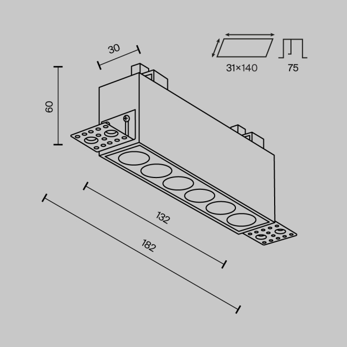 Встраиваемый светильник Maytoni Points DL065-12W3-6K-TRS-B