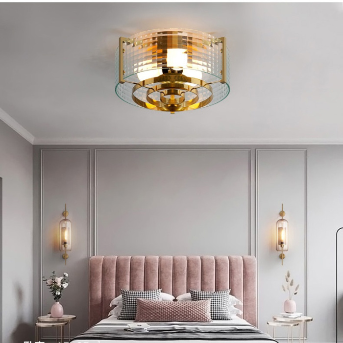 Потолочная люстра из рельефного стекла LUSSA D38 ImperiumLoft