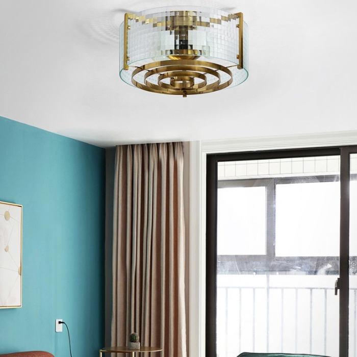 Потолочная люстра из рельефного стекла LUSSA D38 ImperiumLoft