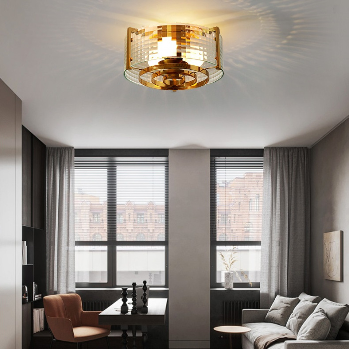 Потолочная люстра из рельефного стекла LUSSA D38 ImperiumLoft