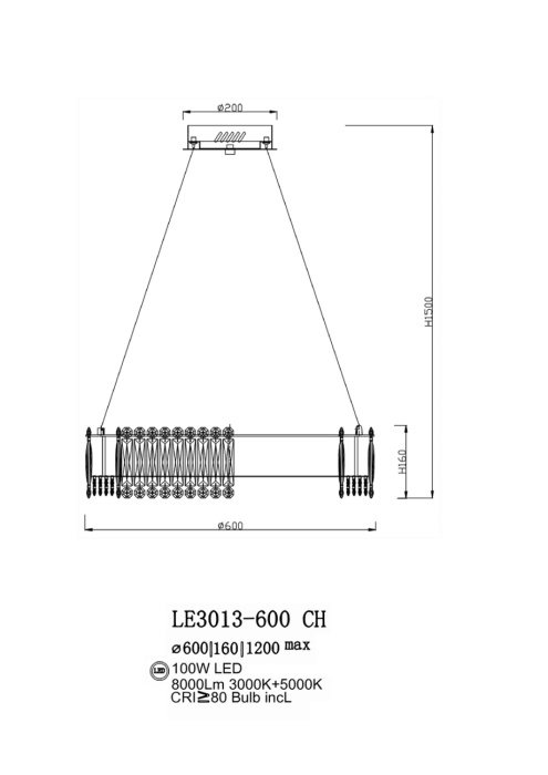 Подвесная люстра Leon Chatelaine LE3013-600 CH