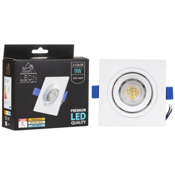 Встраиваемый светильник Leon LE-SPS-9W 3000K&4000К&6500K