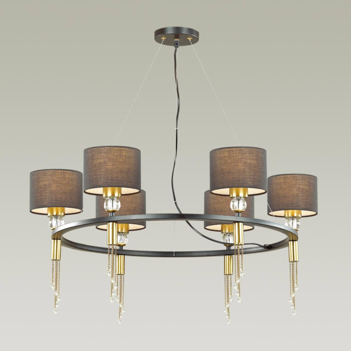 Люстра 4516/6 NEOCLASSI LN21 116 античная латунь, черный Люстра E27 6*60W 220V SANTIAGO