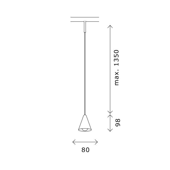 Магнитный трековый светильник Черный LED 1*5W 4000K Lm Ra>90 40° IP20 D80xH98 24V ST689.446.05