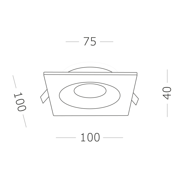 Светильник встраиваемый Черный GU10 1*50W IP44 L100xW100xH40 -V Без ламп ST259.408.01