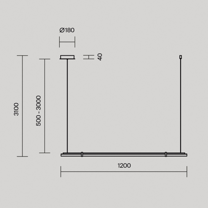 Линейный светильник Maytoni Plume MOD340PL-L20BS3K