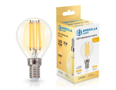 Лампа светодиодная Шар P45 15W 2700K AMBRELLA light 451533