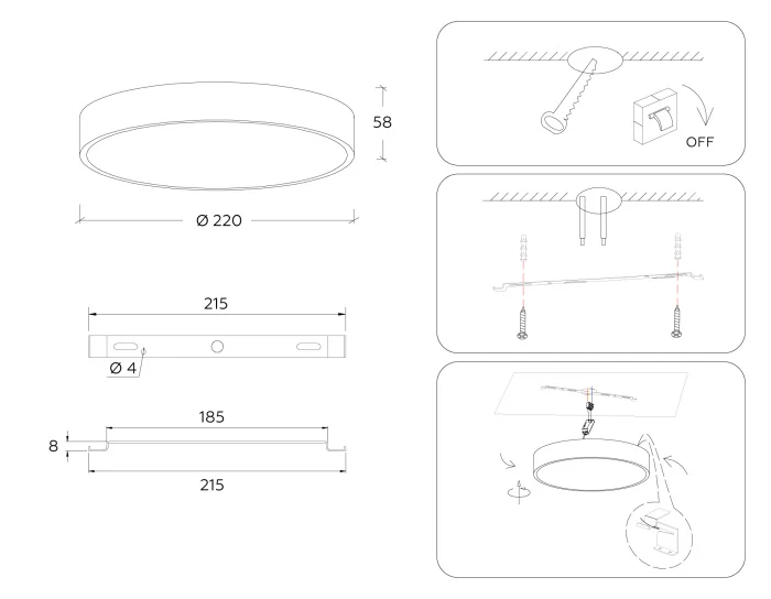 Потолочный светодиодный светильник Ambrella light FV5522