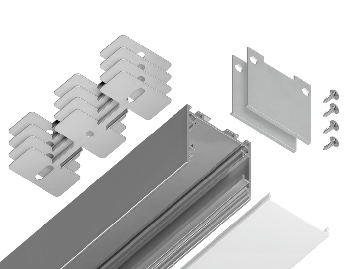 Алюминиевый профиль накладной/подвесной "Profile System" 25*25 для светодиодной ленты до 23мм Ambrella light GP2500AL