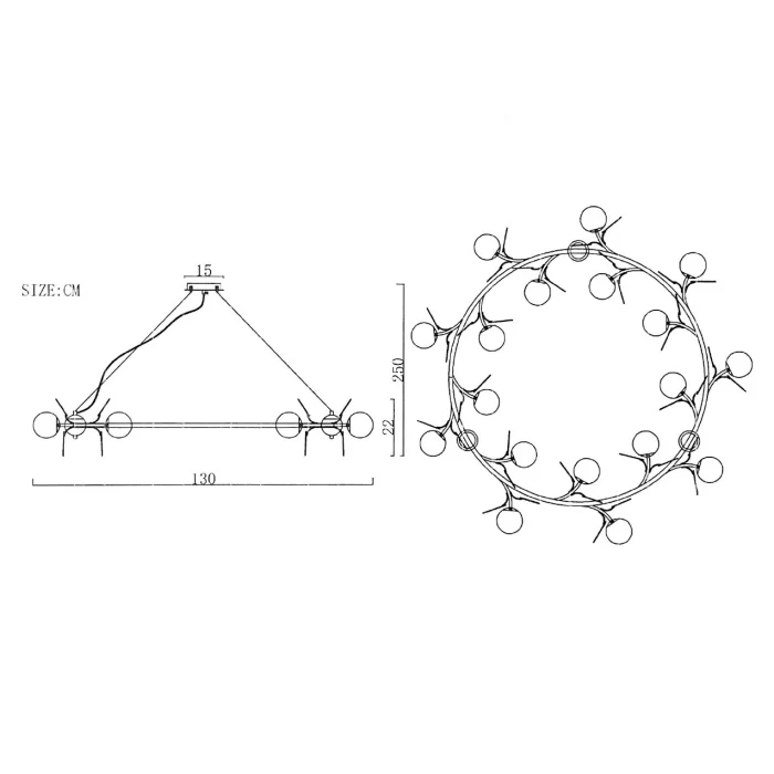 Кольцевая люстра MATISSE R D130 ImperiumLoft