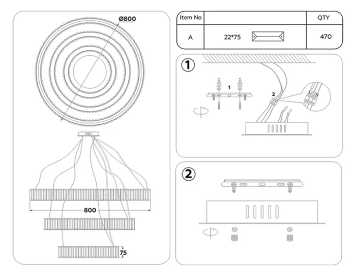 Подвесная светодиодная люстра с хрусталем TRADITIONAL AMBRELLA LIGHT TR5001