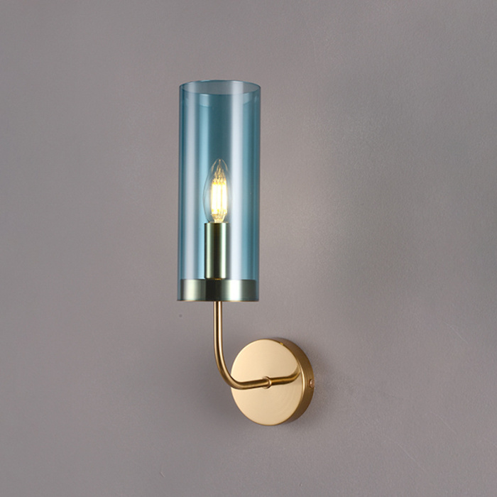 Настенный светильник Agne Blue Glass Tube wall light ImperiumLoft