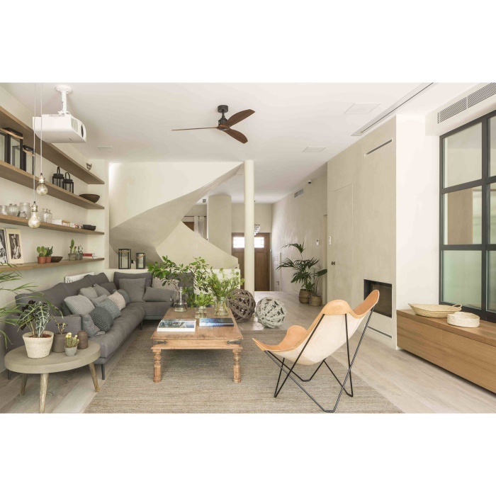 Вентилятор без света JUST FAN Black/wood ceiling fan with DC motor