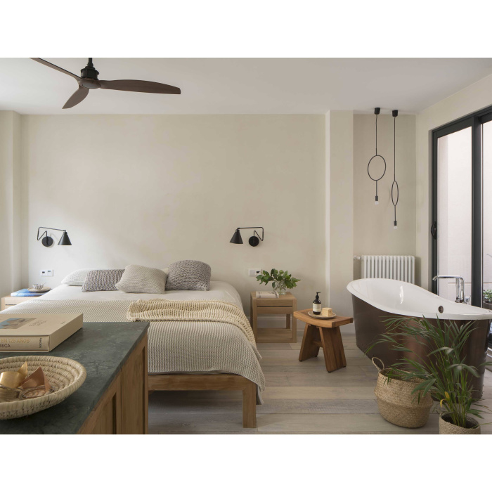 Вентилятор без света JUST FAN Black/wood ceiling fan with DC motor