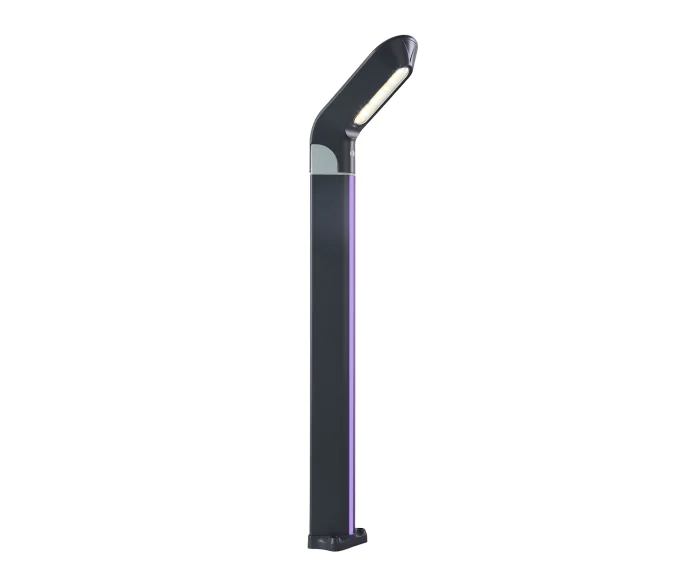 Светильник уличный Линден серый с солнечной батареей w10*24 h80 Led 10W (3000K) Декоративная подсветка розовая. Kink Light 09200-F,16(10)